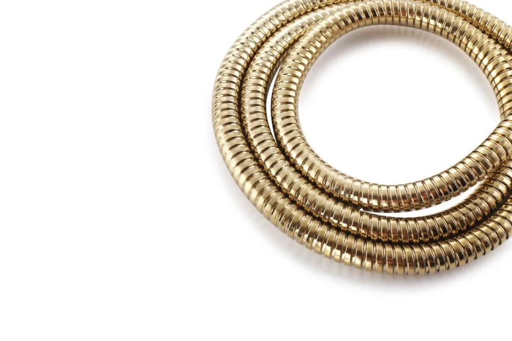 1.5m Bathtub Stainless Steel Gold Hand Shower Hose Extension Flexible