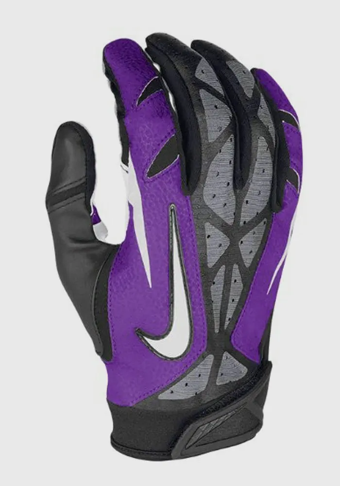 purple nike football gloves