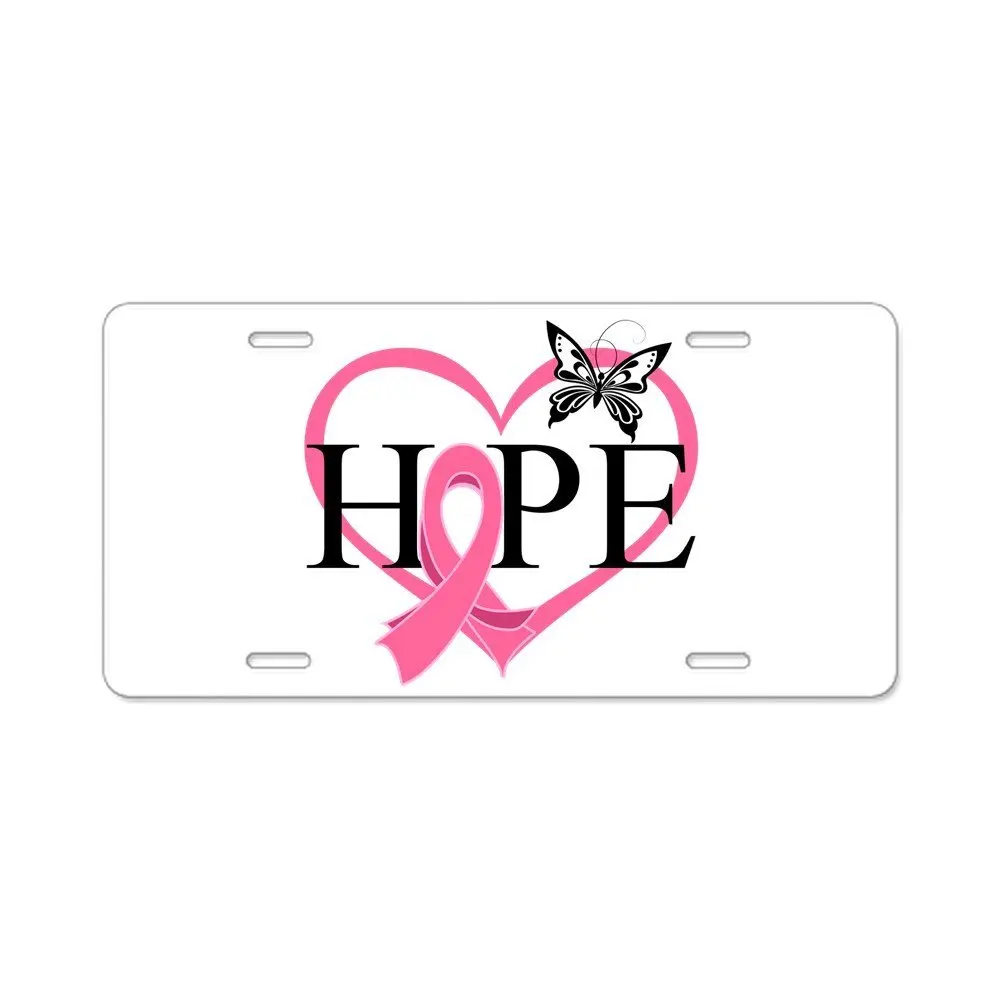 Think Pink Breast Cancer Pink Ribbon Novelty License Plate Tag Sign smartblonde