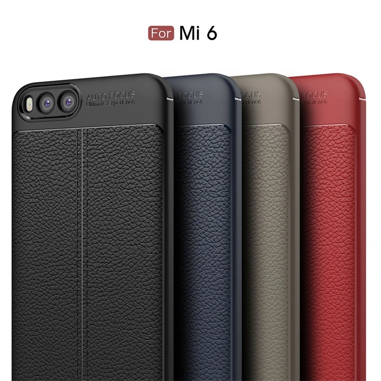 2017 New Design Carbon Fiber Lichee Pattern For Xiaomi mi 6 Soft TPU Case For Xiaomi mi 6