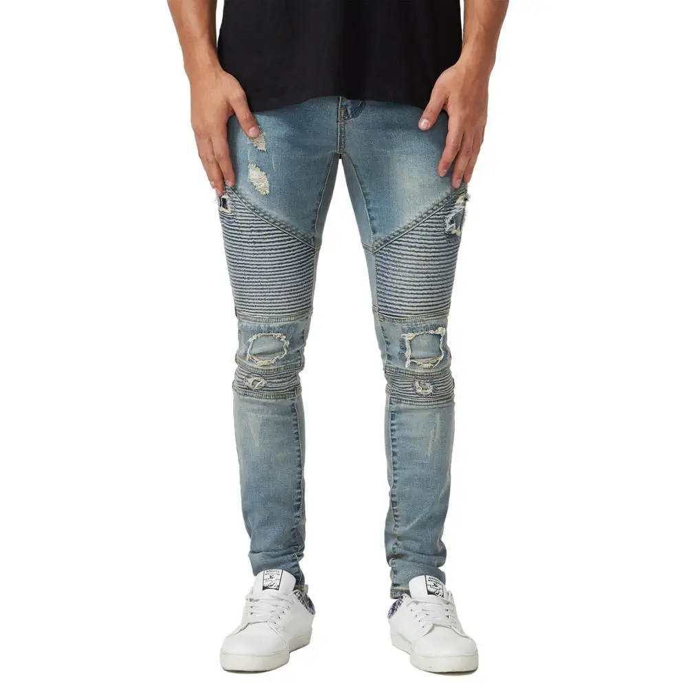 

55682 Men Skinny Biker Jeans Fashion Casual Jeans