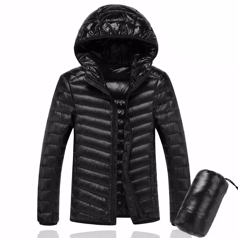 

Plus Size OEM 90%White Duck Down Jacket Hooded Warm Coat Men's Feather Ultralight Outwear Coats With Bag Down Jacket, Customized