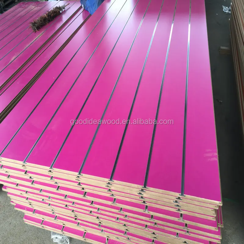 
Slot Melamine MDF with aluminum bars 1220*2440*15mm 17mm FOR EXHIBITION 