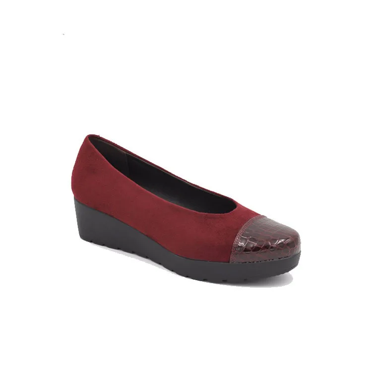 ladies burgundy flat shoes