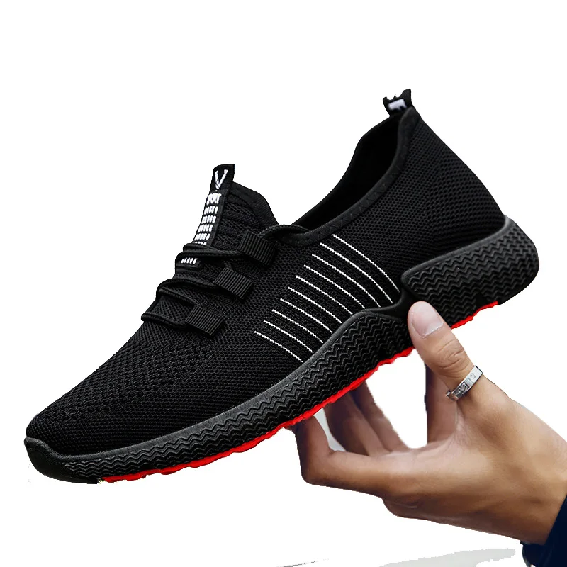 

The latest popular light and breathable men's casual shoes, Black/blue/red