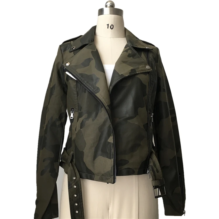 camouflage leather jacket womens