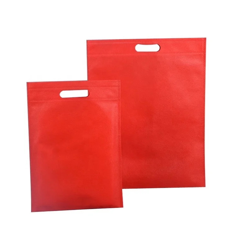 

Manufacturer cheap price degradable eco friendly heat pressing d cut nonwoven shopping bag, Red,green, yellow,blue, black, white