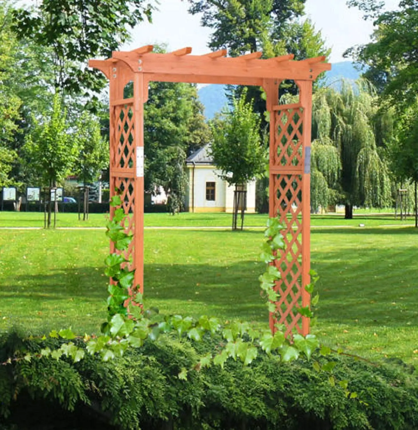 Best Wood Arbor Wood Trellis Ceiling Garden Arch Home Depot Garden