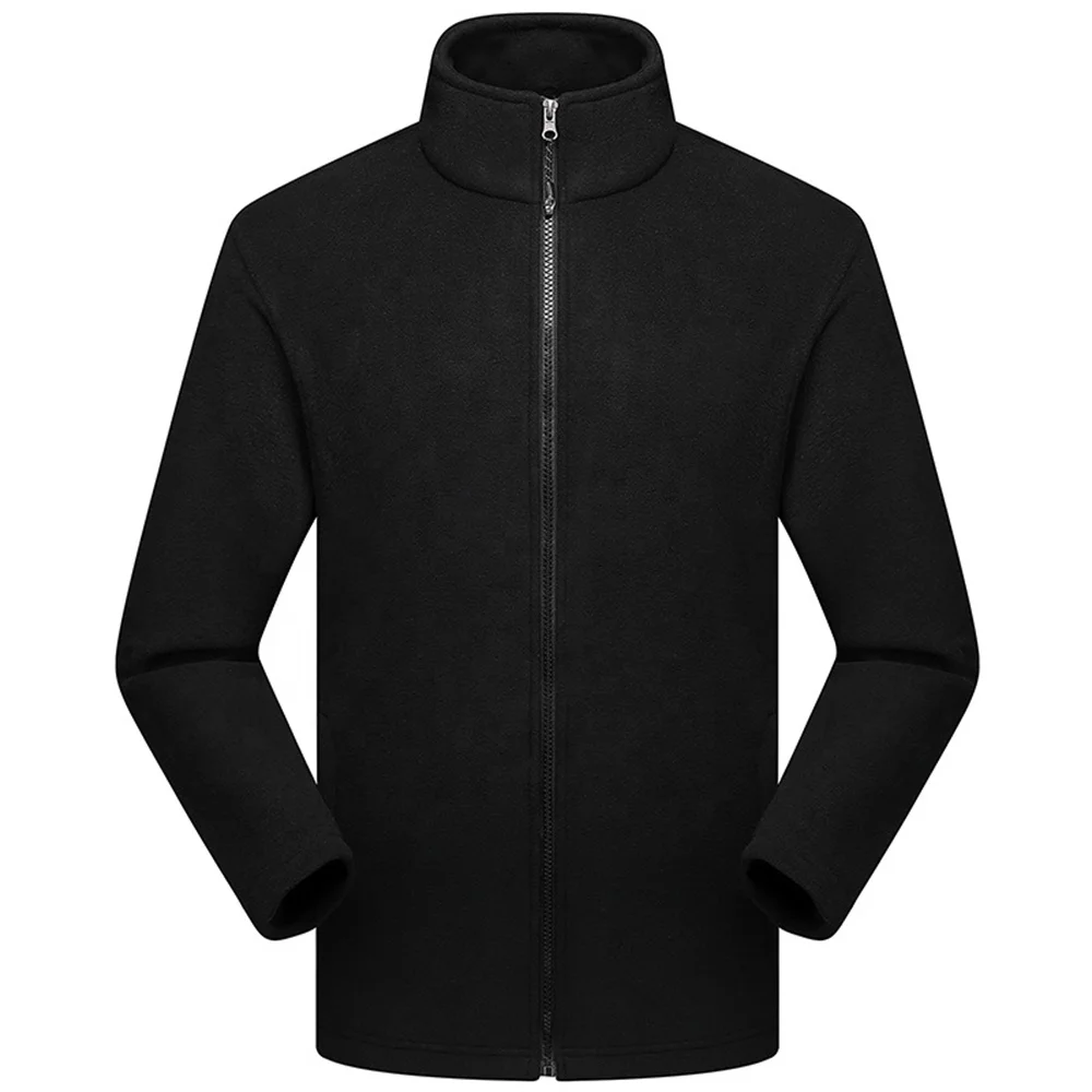 2019 Winter Hiking outwear coat Stand Collar Zipper Running clothing custom logo men polar fleece Jacket
