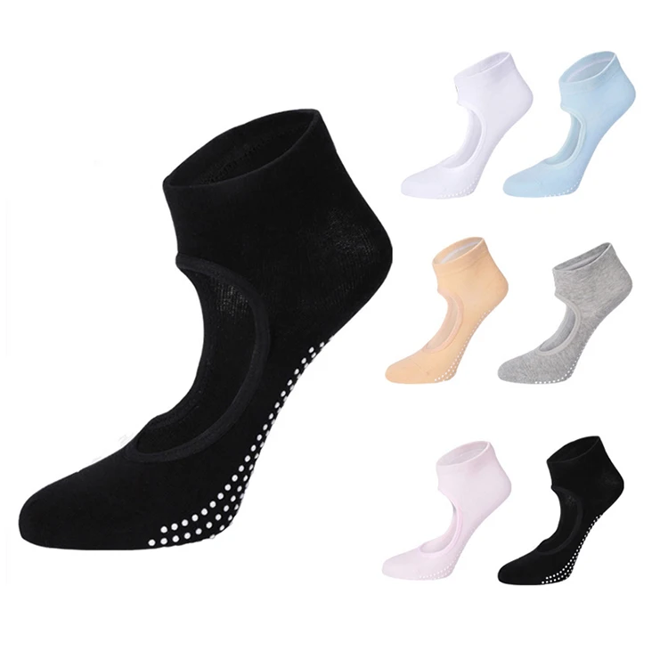 

Women Non Slip Ballet Pilates Grip Socks Customizable Anti Slip Yoga Socks, Pink;blue;white;orange;gray;black