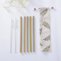

Eco friendly reusable bamboo drinking straw custom logo with brush
