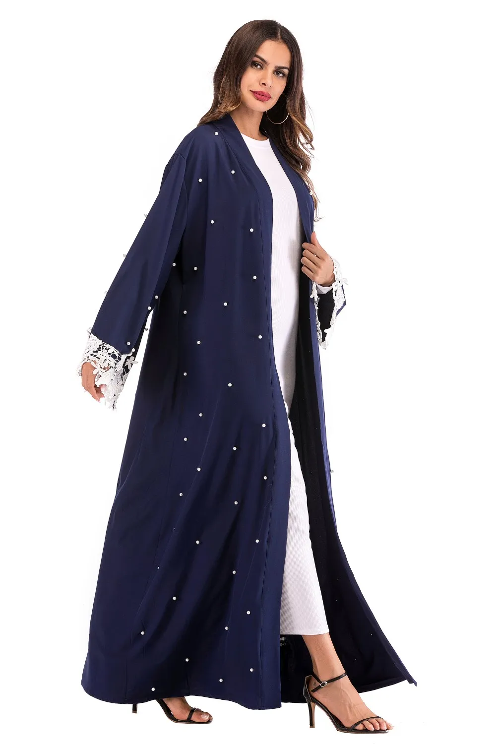 1637 Hot Fashion Design Lace Border Dubai  Kaftan With 