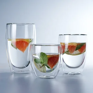 2019 fancy design handmade double wall whiskey shot glass