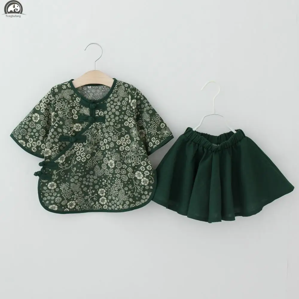
children clothes cotton and crepe chinese traditional clothing costume cheongsam kids hanfu dress 