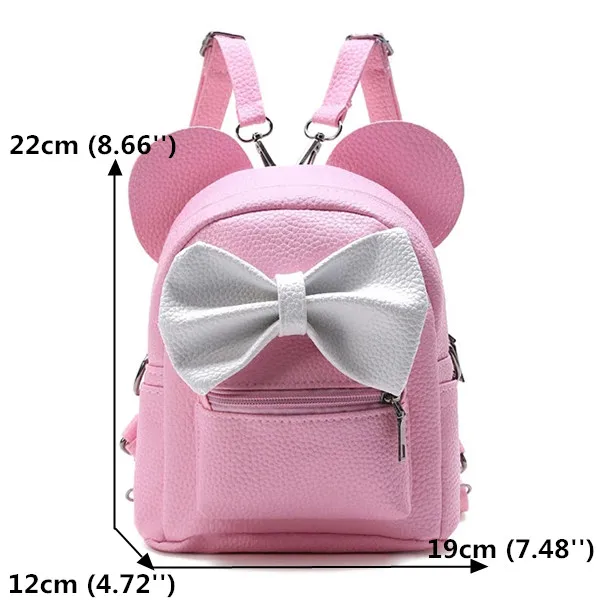 contrast bow mickey ear backpack