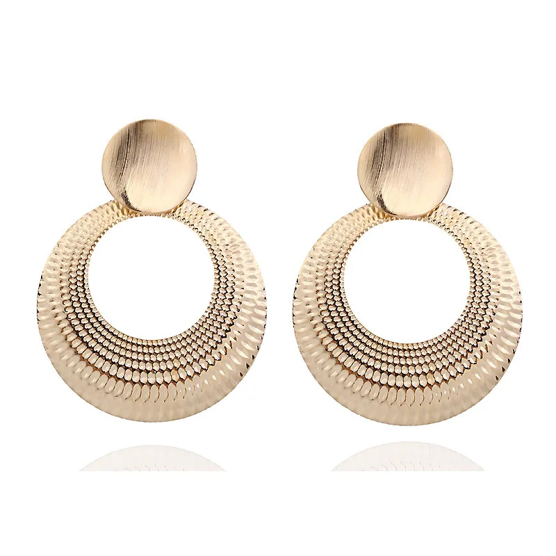 

Jewelry Simple fashion wild earrings geometric round rhodium plating earrings