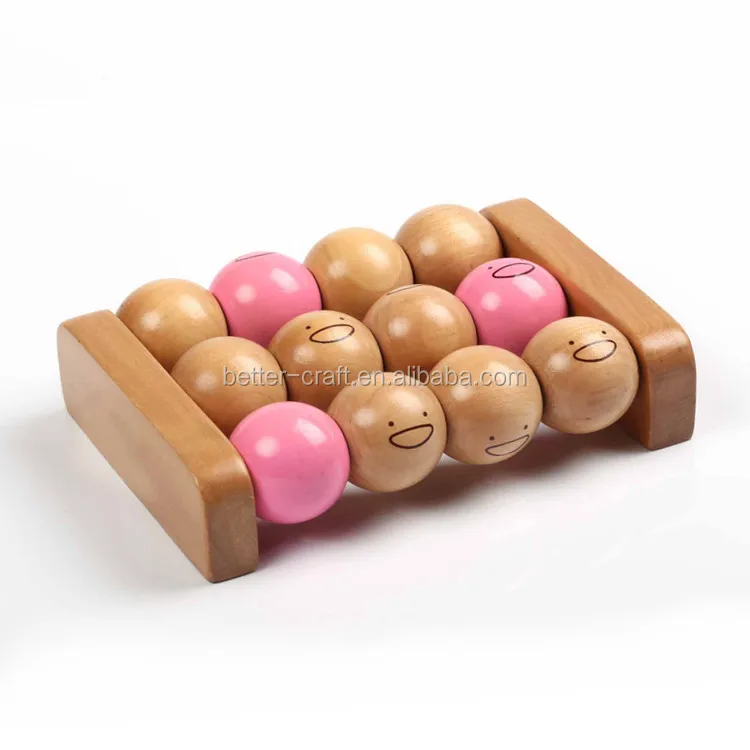 Wooden Rotating Ball Massager Foot Massager With Cute Faces Buy Wooden Foot Massager,Rotating