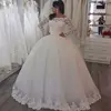 Dinminsta European Wedding Style Long Sleeves Lace bridal dress Princess Ball Gown Wedding Dress 2019