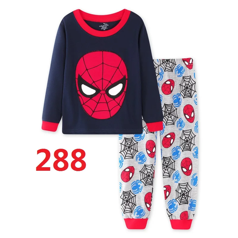 

Cute boy girl clothes long sleeve print pajamas set Cotton Nightwear Pyjamas set