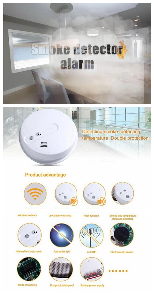 High Sensitivity Easy Installation Ceiling Or Wall Mounting Smoke