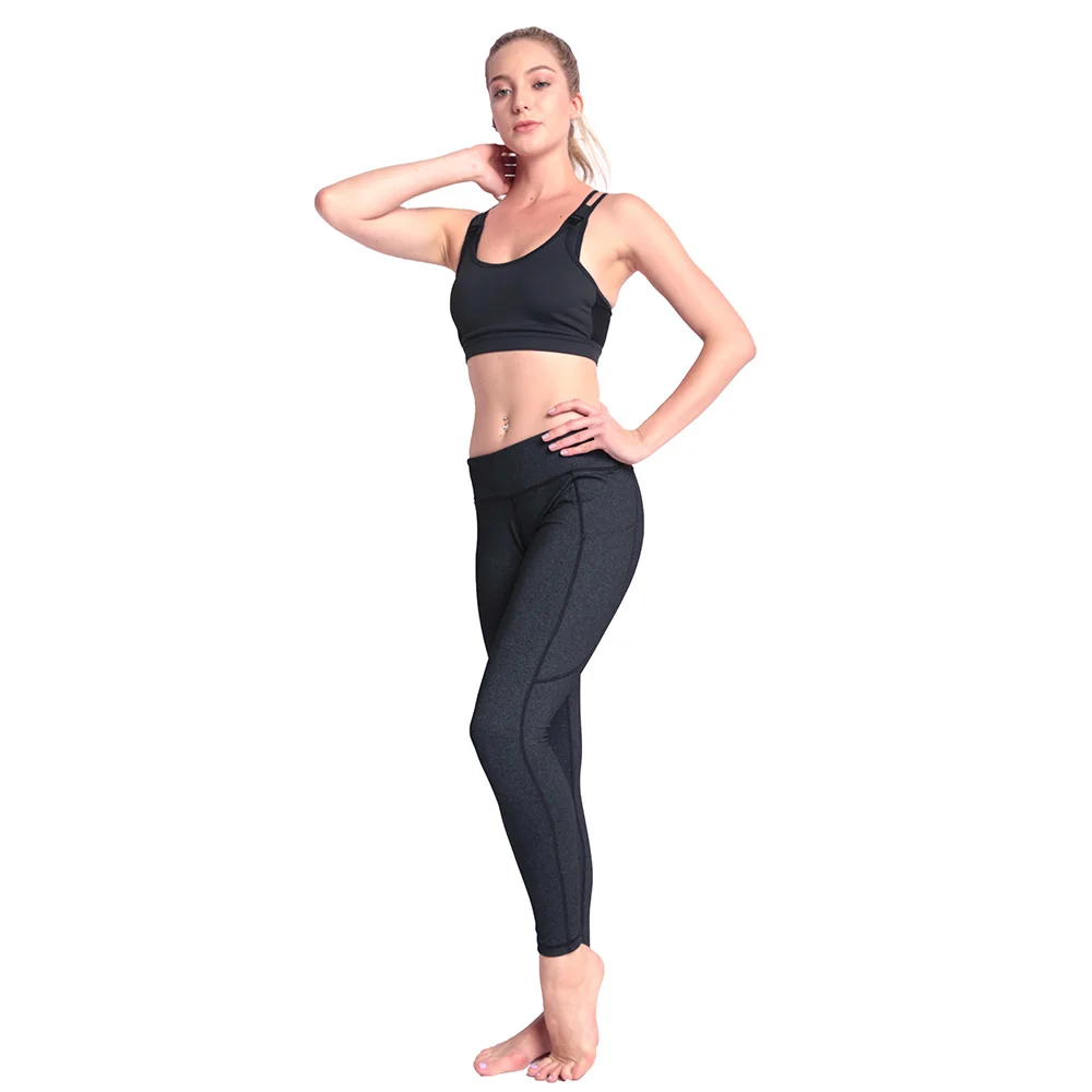 

Free Full Length Tight Women Yoga Pants With Pockets, Dark grey;blue