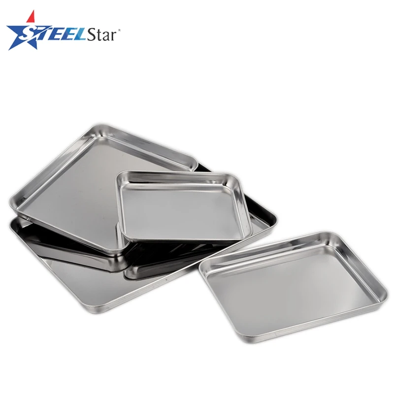 

Large size stainless steel plate food serving tray decorative plate with mirror metal color for storage