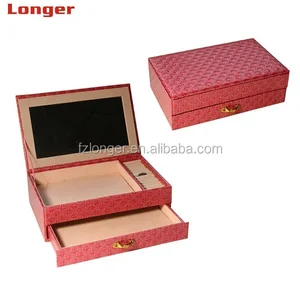 High Quality Luxury Wedding Jewelry Box with mirror professional factory supply