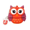 Personalized PVC Cartoon Cute Penguin Owl Fox USB Flash Drives 4GB 8GB 16GB