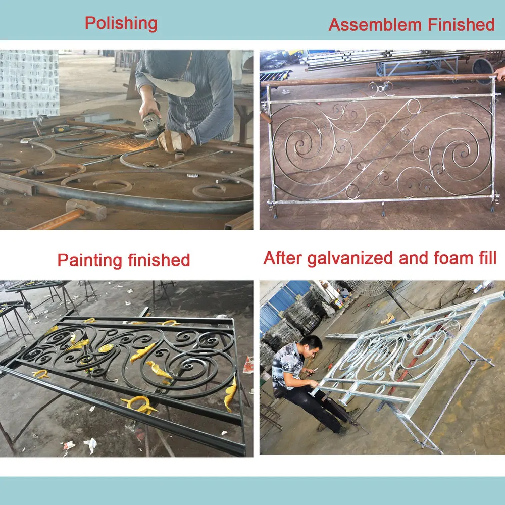 Pasokan Pabrik Kualitas Tinggi Geser Gerbang Besi Tempa 