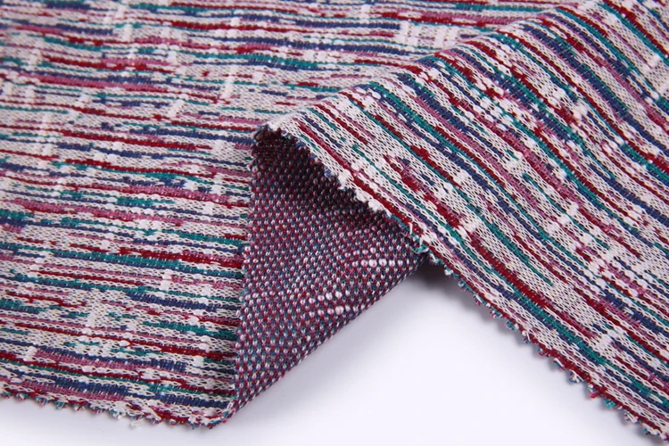 multi color tc jacquard knitting weft yarn dyed knitted fabric