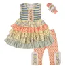 wholesale summer baby girl clothes boutique remake floral pattern children outfit