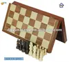 Foldable wooden chess set
