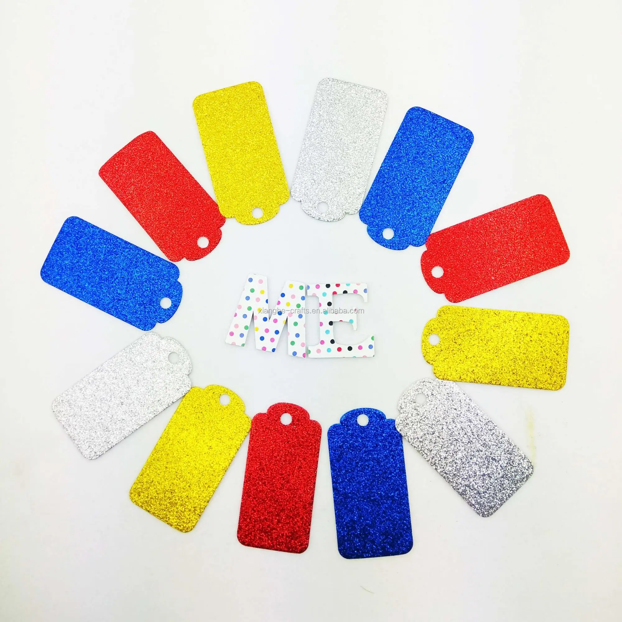 Free Sample Glitter Paper Key Tags For Diy Decoration Paper Crafts