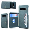 S10 simple cof-leather magnetic buckle clamshell card holder mobile case S10 plus business ultra-thin protective cover