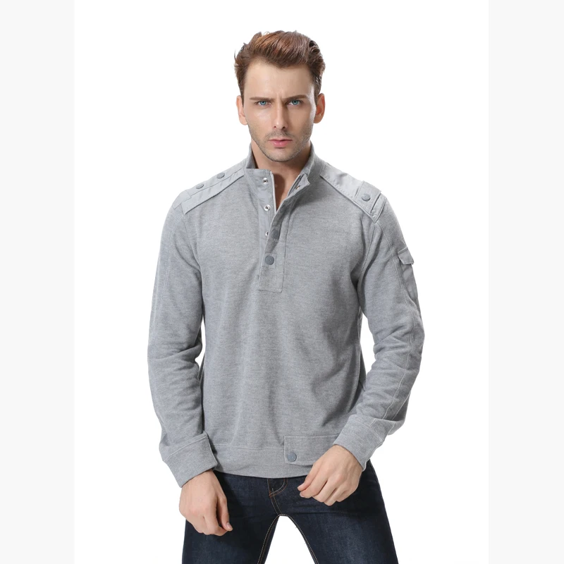 

Fashion male clothing slim fit sweatshirt ready made bulk sale plain wholesale sweatshirt for man, Gray