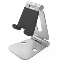 

Universal aluminum table top adjustable folding lazy hands free multiple novelty smart man black mobile cell phone holder stand