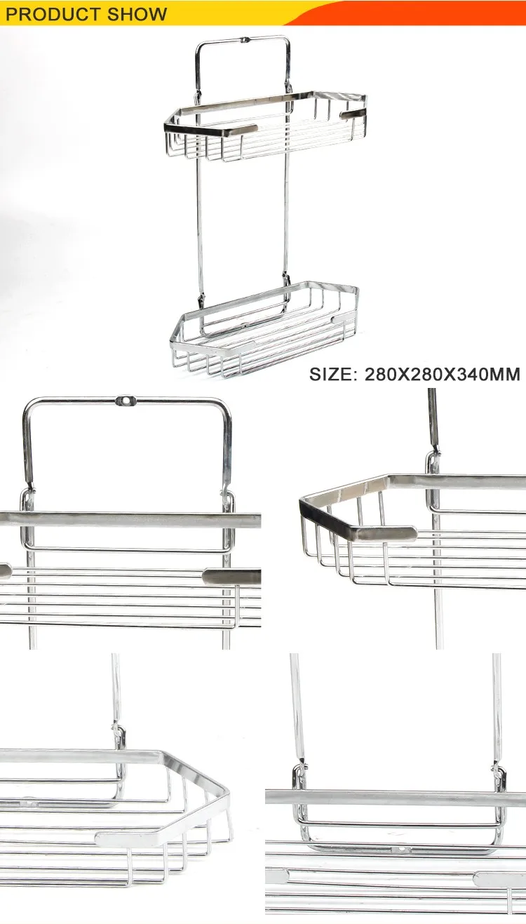 New Good quality bathroom organizer 2 Layers wall mount bathroom towel rack / SS bathroom towel shelf.jpg