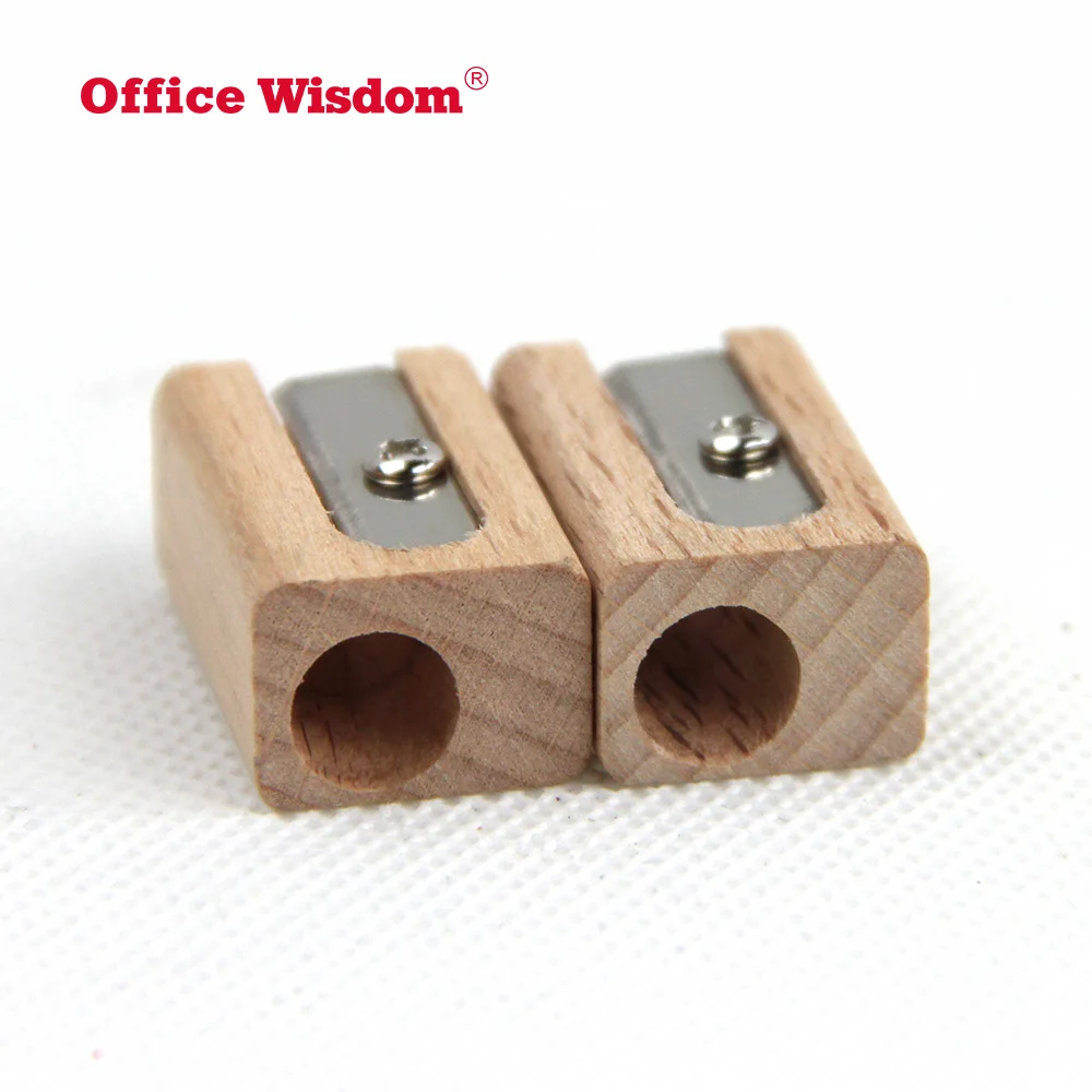 Wholesale High Quality Wooden Pencil Sharpener Wood Material Single