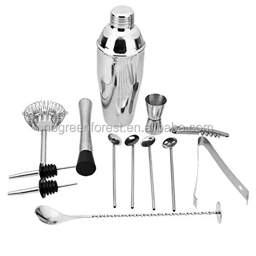 14 Piece 750ml Stainless Steel Cocktail Shaker Kit Cocktail Shaker Set