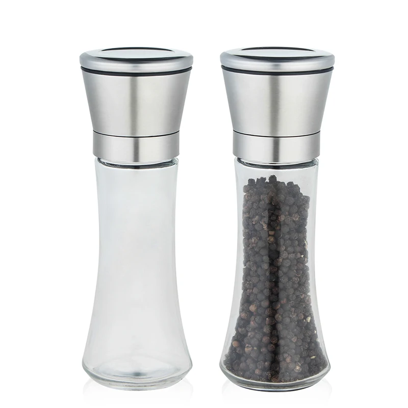 Spice Bottles With Grinder Caps Salt And Pepper Grinder Set Manual