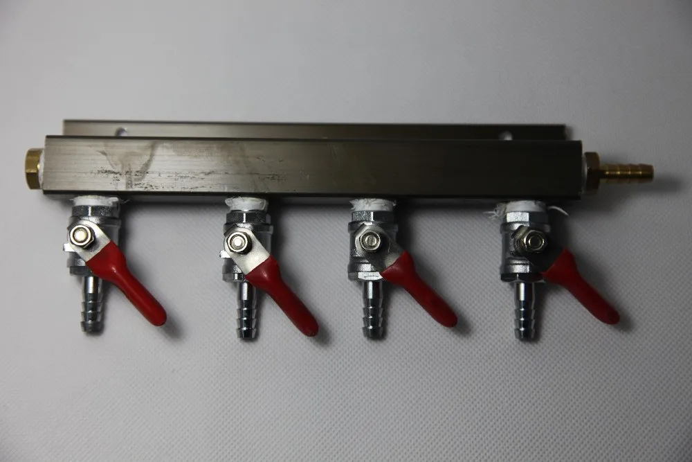 Beer Kegerator 4 Way Gas Manifold 5/16" Barb Muti Way Homebrew Co2