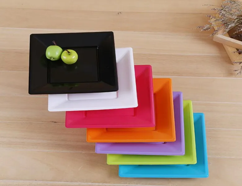 colorful square plates