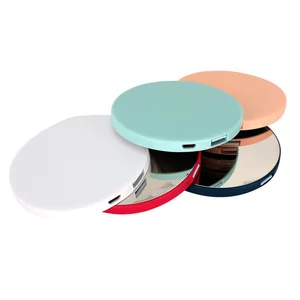 Round Power Bank Integrated Make Up Mirror