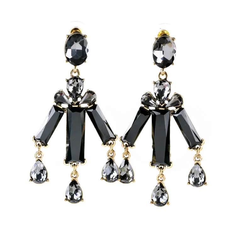 

ed01010 Ladies Products Black Teardrop Dangler Earrings Stone Jewelry Unique Earings For Women 2021