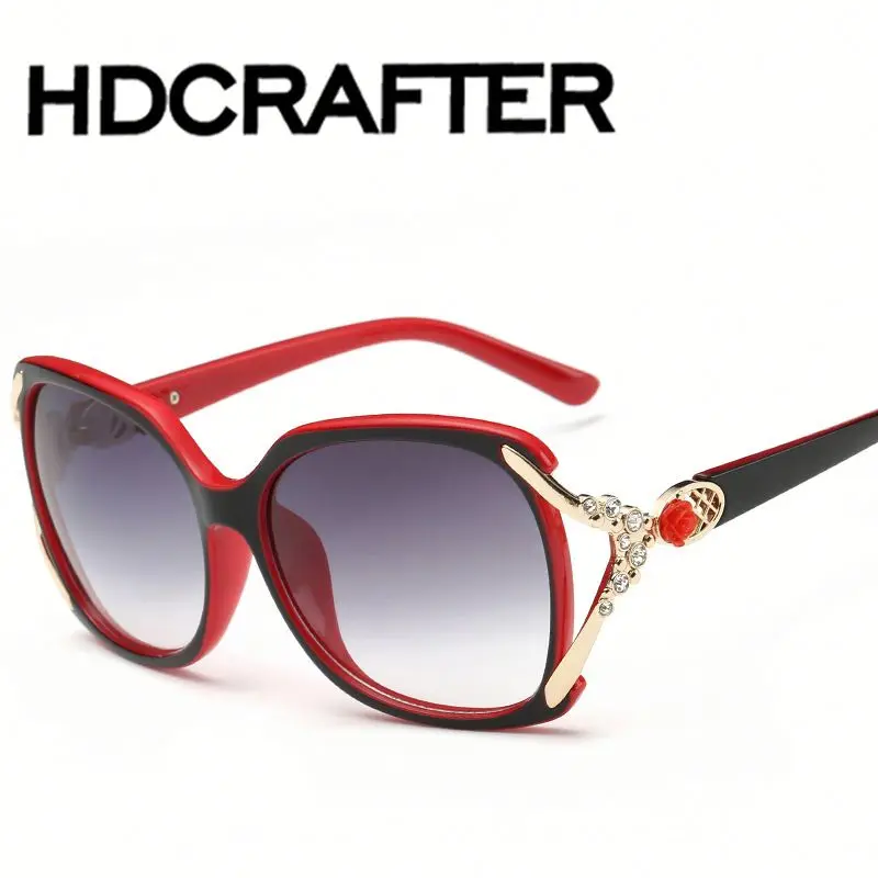 

2016 Fashion Rose Flower Rhinestone Decoration Women Sunglasses