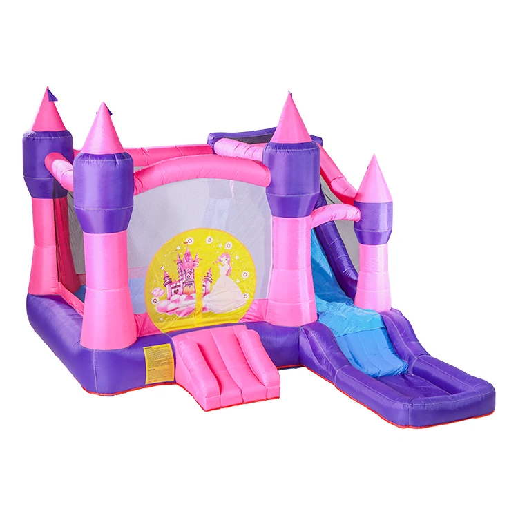 

Cheap Jumping Bed Princess Children Bouncy Castle with Slide Water Slide Clearance Inflatable Dry Slide, Can be customized