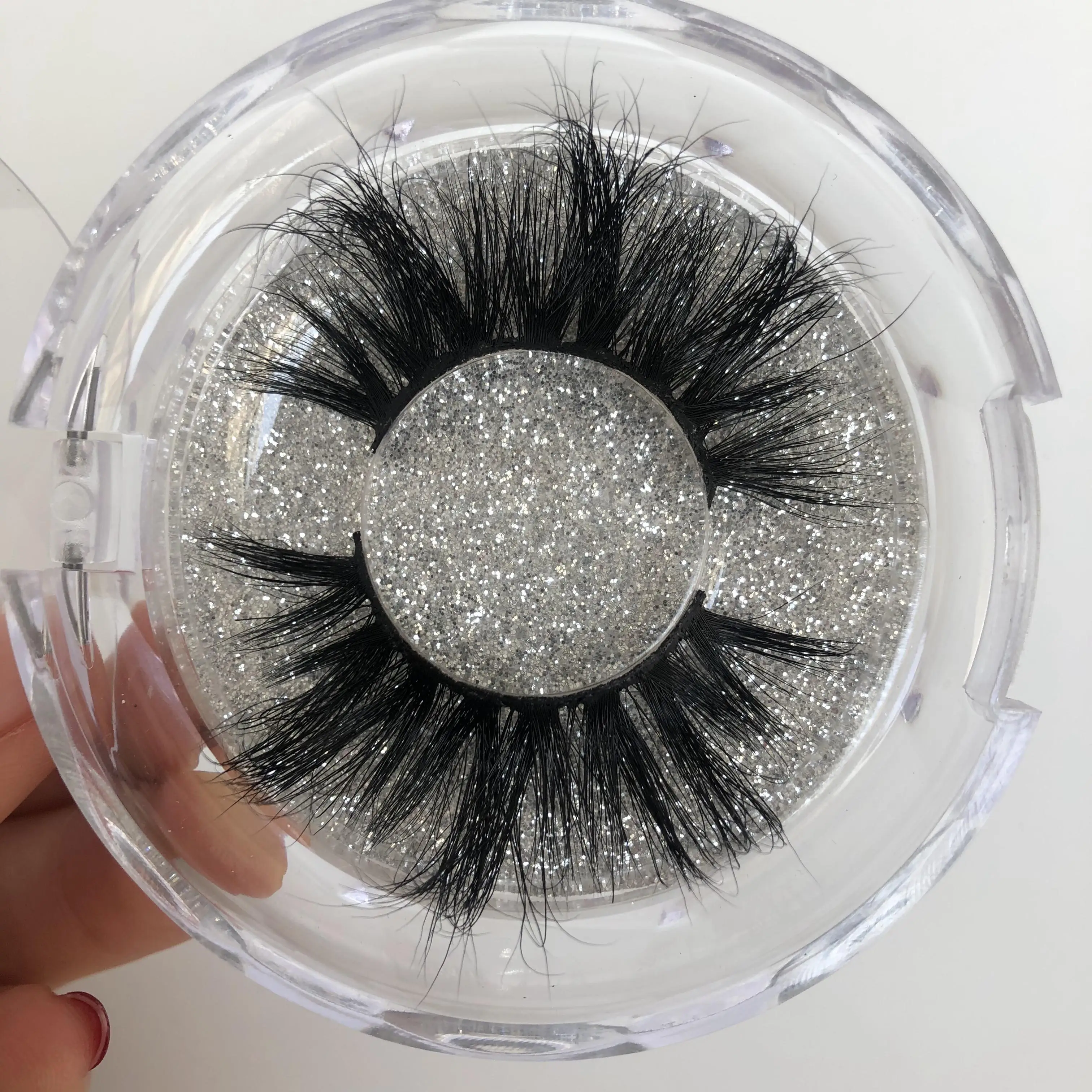 

Private label 25mm top quality L01 3D Mink eyelashes, Natural black