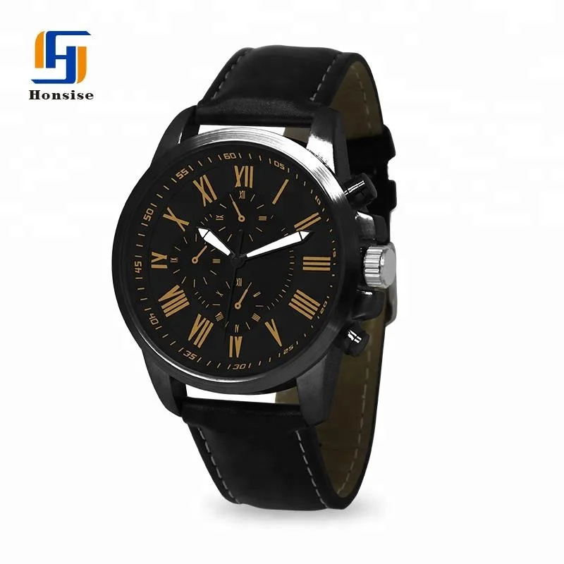 

Design Genuine Leather Strap Quartz Watches Men's Made In Prc Watch