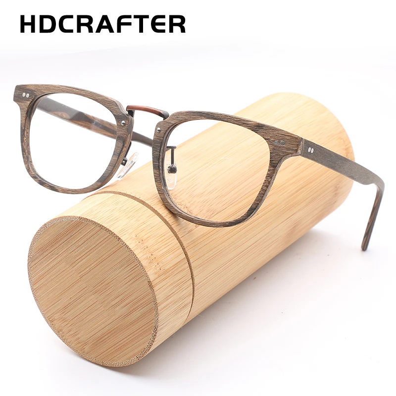 

HDCRAFTER Frameoculos De Grau Frame Acetate Glasses for Reading Glasses Optical Wooden 2020HDCRAFTER High Quality Retro Unisex