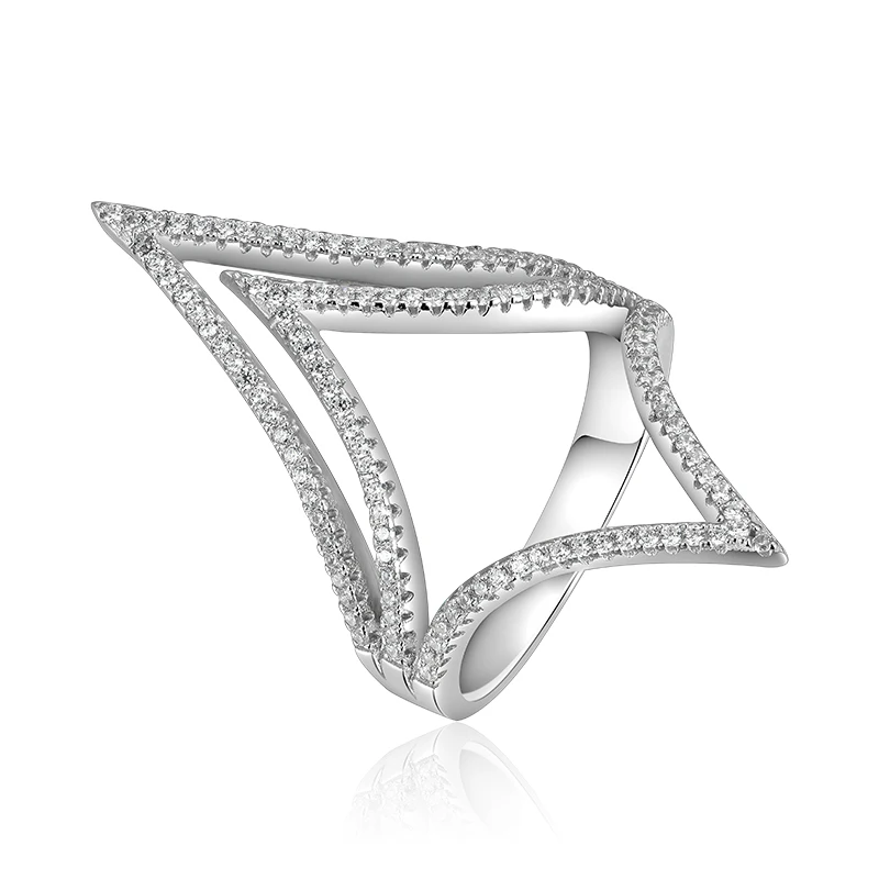 

Wholesale Gift Items Fashion Big 925 Sterling Silver Wedding Finger Cz Ring Set